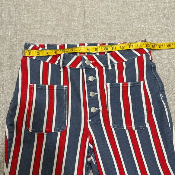 Wrangler Red White and Blue High Rise, Flare, Button Fly Denim Jeans - Picture 10 of 14